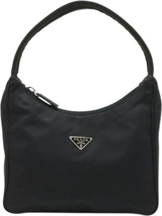 Prada Pre-owned Mini Bags, female, Black, Size: ONE SIZE Pre-owned Vintage Mini Nylon Handbag