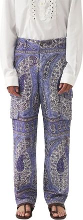 Antik Batik Broeken, Heren, Blauw, S, Katoen, Gedrukte Tajar Broek