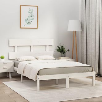 vidaXL Estructura De Cama Madera Maciza Blanco Supe King 180x200 Cm Vidaxl