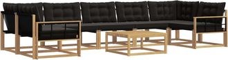 vidaXL Conjunto De Sof&aacute;s De Exterior 8 Uds. Blanco Y Negro Vidaxl