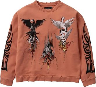 Who Decides War by Ev Bravado Felpa Nefarious Winged girocollo - Arancione