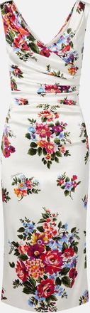 Dolce & Gabbana Abito midi in raso con stampa floreale