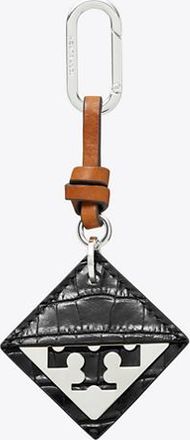 Tory Burch Womens Hidden Logo Croc-Embossed Key Charm, One Size