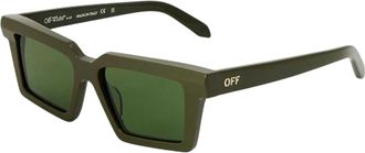 Off-white Unisex Windsor-zonnebril voor volwassenen met rechthoekig montuur (Militair Groen)