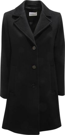 Marella Wollen Blend Jas - Dames - Mantel - Zwart - 2XL - Wol - Jassen