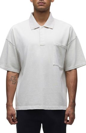 Hudson Heavyweight Cotton Pocket Polo in Ghost at Nordstrom, Size Xx-Large
