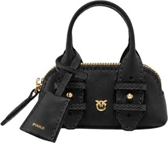 Pinko Pinko - Nano Escape Bag - Dames - Tassen - Zwart - Maat: ONE Size Katoen