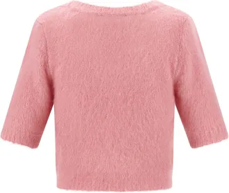 Alessandra Rich Carded Mohair Blend Sweater - Pink