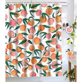 OEM Cortina De Ducha De Tela Impermeable Con 12 Ganchos, Estampado Integral De Frutas, 180 X 180 Cm - Crezuo