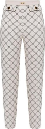 Elisabetta Franchi Cropped Broek - Dames - Vrijetijds broeken - Wit - XS - Polyester - Broeken