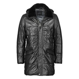 Bugatti Jassen, Heren, Zwart, L, Gewatteerde leren jas met warme kraag