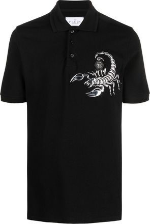 Philipp Plein Scorpion cotton polo shirt - men - Cotton - XXXL - Black