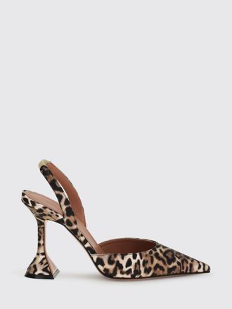 Amina Muaddi Slingback Holli Amina Muaddi in raso di seta stampa animalier