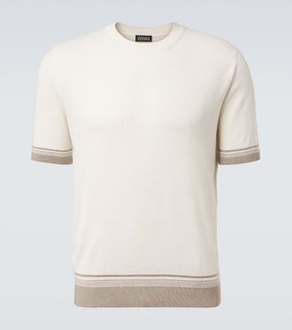 Ermenegildo Zegna Waffle-knit silk, linen, and cashmere sweater