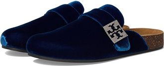 Tory Burch Mellow Pave Mule Womens Flat Shoes Ocean/Silver : 7.5 M, Cotton