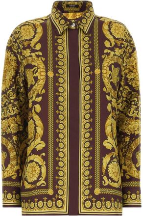 Versace Barocco Zijden Overhemd - Dames - Overhemden - Veelkleurig - M - Overhemden