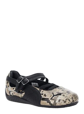 Puma Womens Ballet Shoes Speedcat Snake Multicolour Leather Ballerina