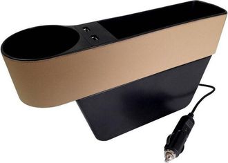 Trade Shop Trade Shop - Habitaciones Universales Para Sedile Auto Porta Bicchiere Organizer 2 Porte Usb