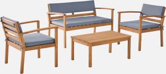 Sweeek Conjunto De Jard&iacute;n De Madera De Acacia, 4 Plazas