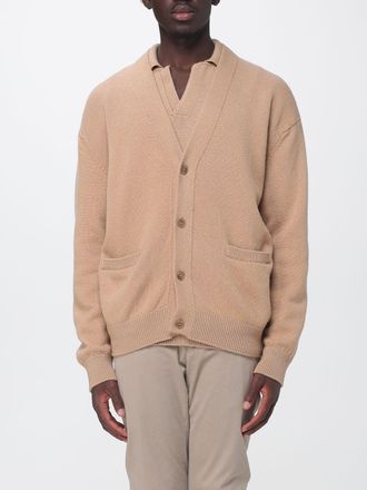Laneus Cardigan in lana merino e cashmere con scollo a V e tasche a toppa