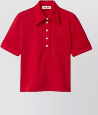 Miu Miu short sleeves spread collar chest pocket shirt