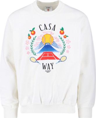Casablanca Casa Way Mountain Logo Sweatshirt - White