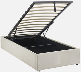 Sweeek Cama con somier abatible 90cm, acabado en pana fina