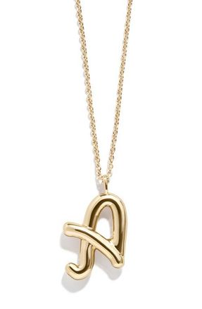 BaubleBar Bubble Initial Necklace in Gold A at Nordstrom