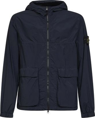 Stone Island Hooded Jacket - Heren - Zomerjassen - Blauw - M - Jassen