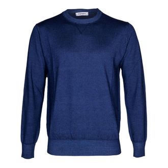 KANGRA Truien & Vesten, Heren, Blauw, M, Wol, Girocollo rasato finezza 14