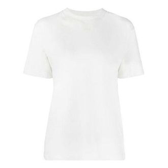 Off-white (WMNS) Off-White SS21 Solid Color Round Neck Pullover Short Sleeve Ordinary Version White OWAA049S21JER0020101