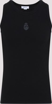 Alexander McQueen Alexander Mcqueen Mens Black Stretch Cotton Tank Top - Size Small