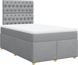 vidaXL Vidaxl - Cama Box Spring Con Colch&oacute;n Tela Gris Claro 120x200 Cm
