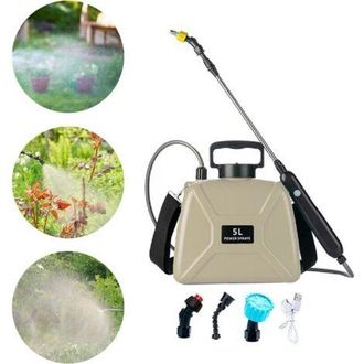 OEM Pulverizador El&eacute;ctrico Port&aacute;til Para Jard&iacute;n, Alimentado Por Usb, 5 Litros, Correas Ajustables, Pulverizador De Agua Para Ba&ntilde;o, Color Amarillo Arena