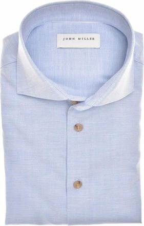 John Miller Zakelijk Overhemd - Heren - Zakelijke Overhemden - Blauw - XL - Katoen - Overhemden