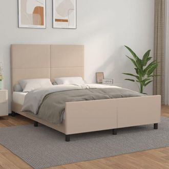 vidaXL Vidaxl - Estructura Cama Sin Colch&oacute;n Cuero Sint&eacute;tico Capuchino 140x190cm
