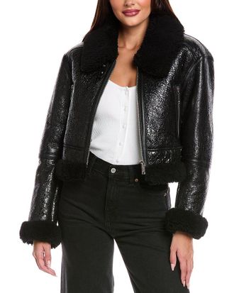 Michael Kors Michael Michael Kors Cropped Shearling Jacket