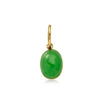 Ross-Simons Jade Charm in 14kt Yellow Gold