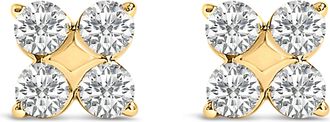 House of Brilliance 10K Yellow Gold 1/2 Cttw Lab Grown Diamond Snowflake Stud Earrings