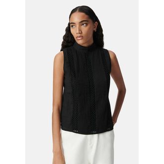 Ikks Mouwloze geplooide blouse met opstaande kraag