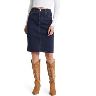 1822 Denim High Waist Denim Skirt in Safia at Nordstrom, Size 30