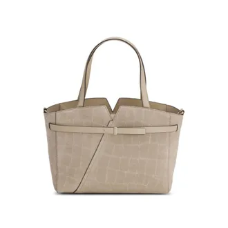 BOSS Revers printed-suede tote bag with belt detail
