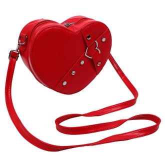 Supvox Trendy Red Heart Shaped Crossbody Purse for Women and, Small Fake Leather Zippered Shoulder Bag, Casual Decorative Satchel for Everyday and Party Use