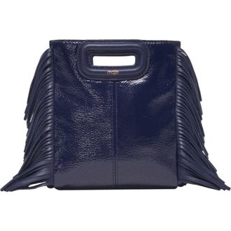 Maje Naplak leather M Mini bag in Navy at Nordstrom, Size Medium