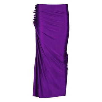 Paco Rabanne Maxi Skirts, female, Purple, Size: 2XS Draped Midi Skirt in Jersey