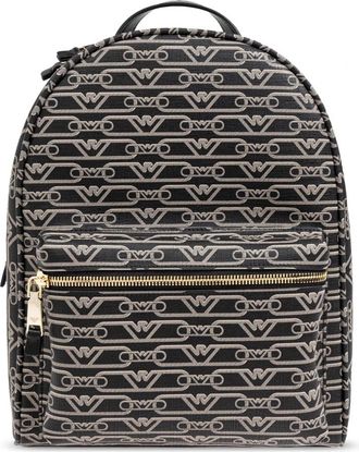 Emporio Armani Rugzak met Monogram - Dames - Rugzakken - Zwart - ONE Size - Tassen