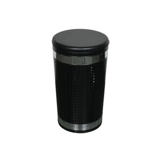 MSV Msv - Cesto Para La Ropa Sucia 46l Con Funda De Coj&iacute;n De Acero Inoxidable Negro