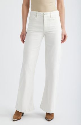 Paige Leenah High Waist Wide Leg Jeans in Tonal Ecru at Nordstrom, Size 29