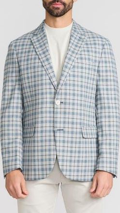 Ibiza Lifestyle Windowpane Sport Coat in Teal Blue at Nordstrom Rack, Size 40 Regular