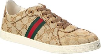 Gucci Stretch Low Top Gg Canvas & Leather Sneaker